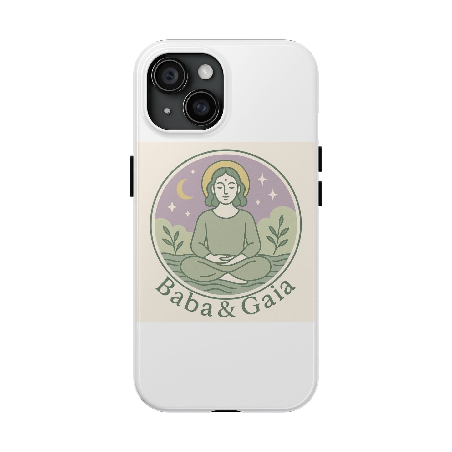 Baba&Gaia, Meditative Phone Case, Durable Tough Case, Spiritual Gift, Protection Case, Yoga Design, Zen Decor