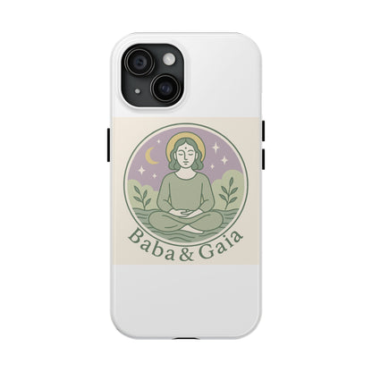 Baba&Gaia, Meditative Phone Case, Durable Tough Case, Spiritual Gift, Protection Case, Yoga Design, Zen Decor