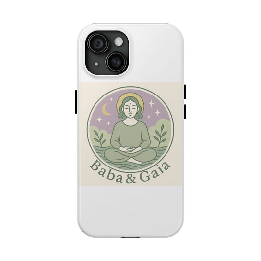 Baba&Gaia, Meditative Phone Case, Durable Tough Case, Spiritual Gift, Protection Case, Yoga Design, Zen Decor