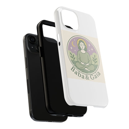 Baba&Gaia, Meditative Phone Case, Durable Tough Case, Spiritual Gift, Protection Case, Yoga Design, Zen Decor