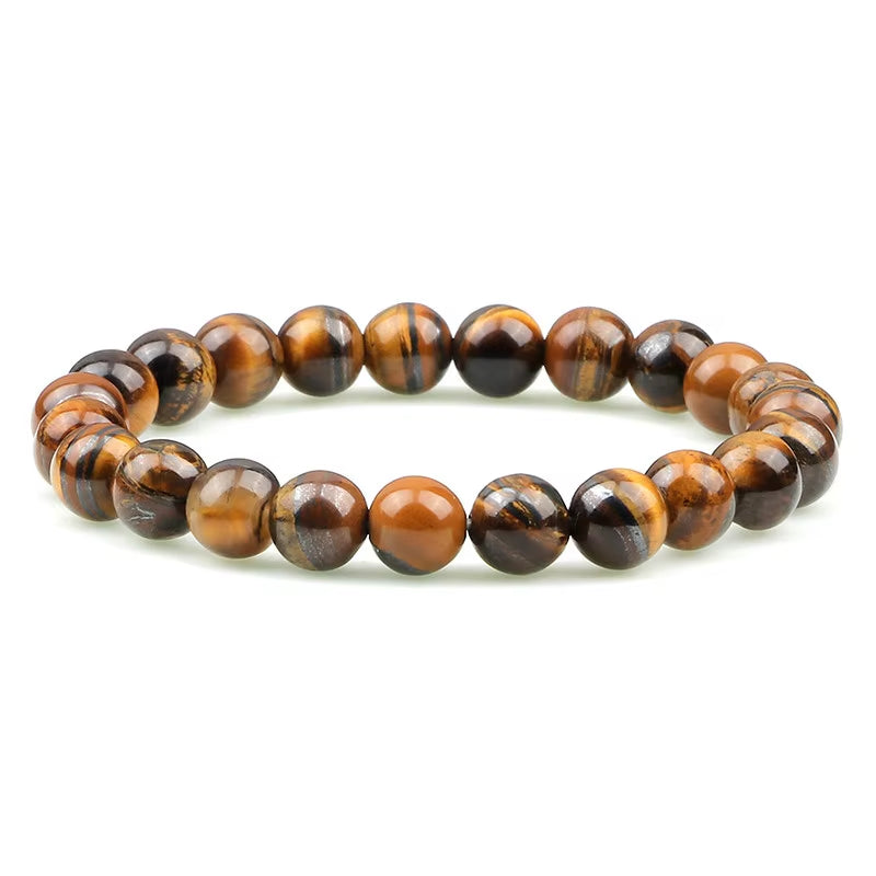 Hot 8Mm Beaded Bracelets Natural Tiger Eye Lava Stone Healing Distance Bracelet for Men Women Friend Gifts Charm Strand Jewelry