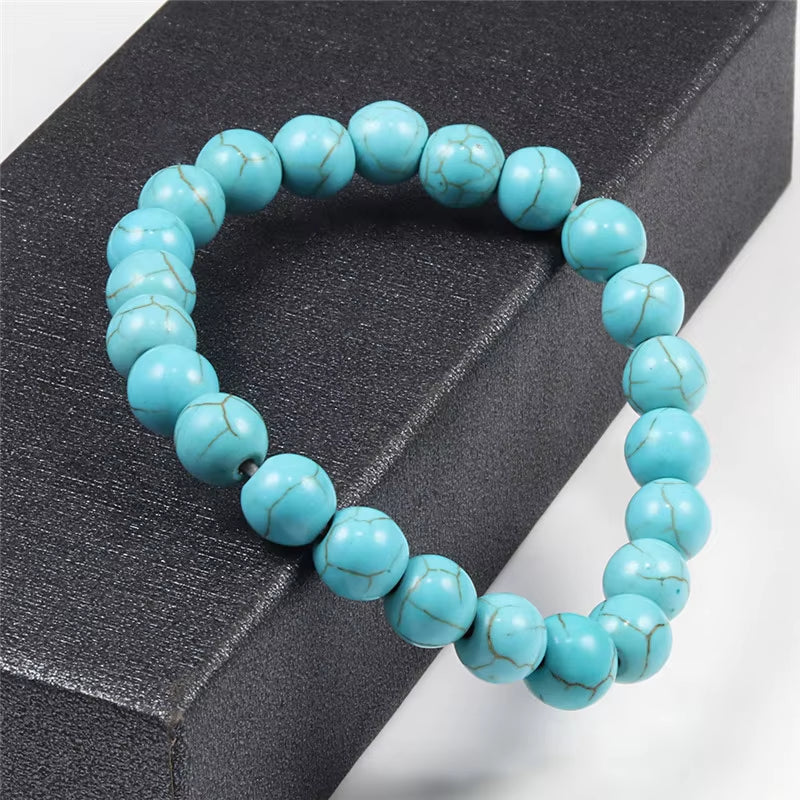 Hot 8Mm Beaded Bracelets Natural Tiger Eye Lava Stone Healing Distance Bracelet for Men Women Friend Gifts Charm Strand Jewelry