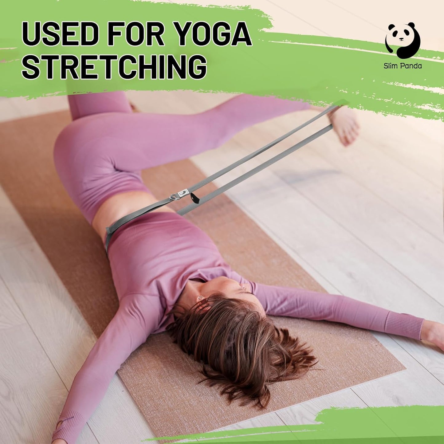 Yoga Strap - Adjustable Cotton Belt for Stretching, Fitness & Physical Therapy (10+ Colors, 6 Feet/8 Feet)